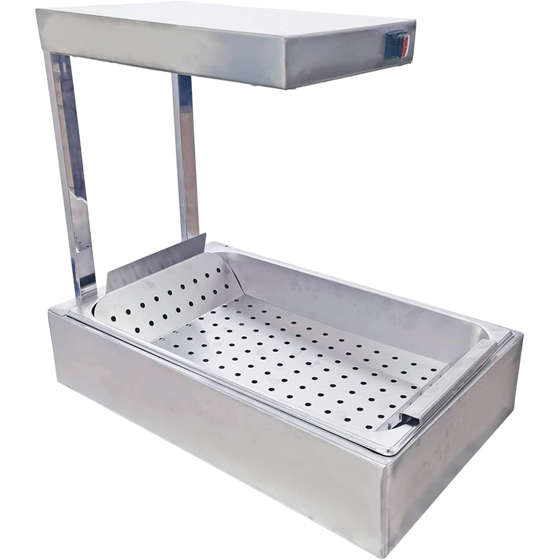 Commercial French Fry Food Warmer 13.77" x 22", Infrared Strip Heat Lamp Fries Warmer Station with 1/1 Pan