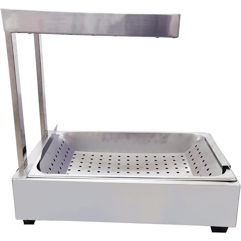 Commercial French Fry Food Warmer 13.77" x 22", Infrared Strip Heat Lamp Fries Warmer Station with 1/1 Pan