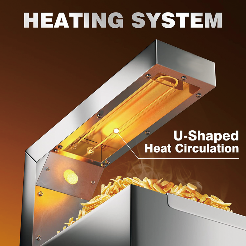 French Fry Food Warmer, 600W Free-Standing Warming Dump Station Countertop Fries Food Warmer for Chips Churros Buffet Kitchen Restaurants