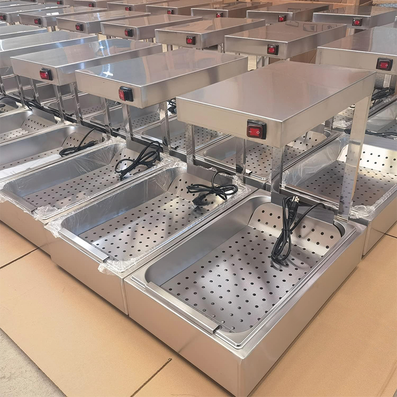 Commercial French Fry Food Warmer 13.77" x 22", Infrared Strip Heat Lamp Fries Warmer Station with 1/1 Pan