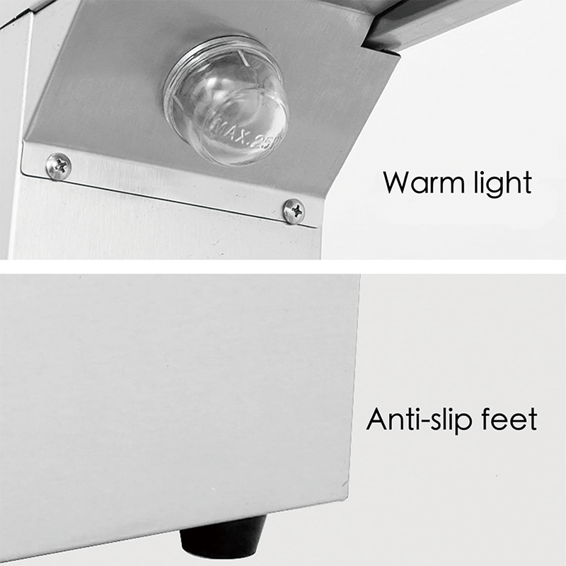 French Fry Warmer, 1000W Fry Heat Lamp with Removable Drain Tray, Free-Standing Warming Dump Heat Light