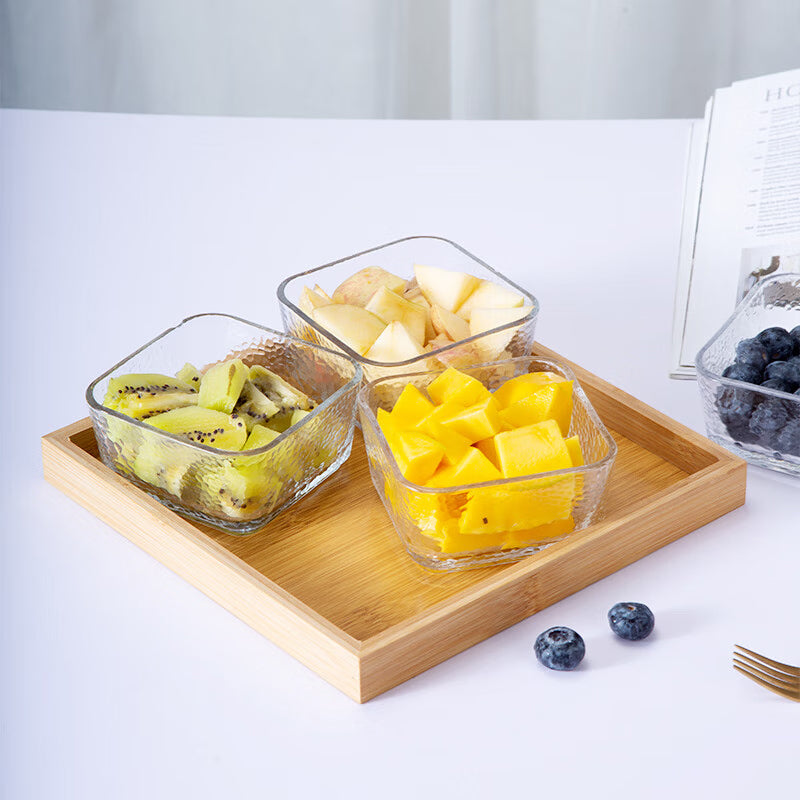 Fruit Plate Glass Creative Living Room Home Party Candy Snack Snack Plate Storage Snack Bowl 4 Gift Boxes