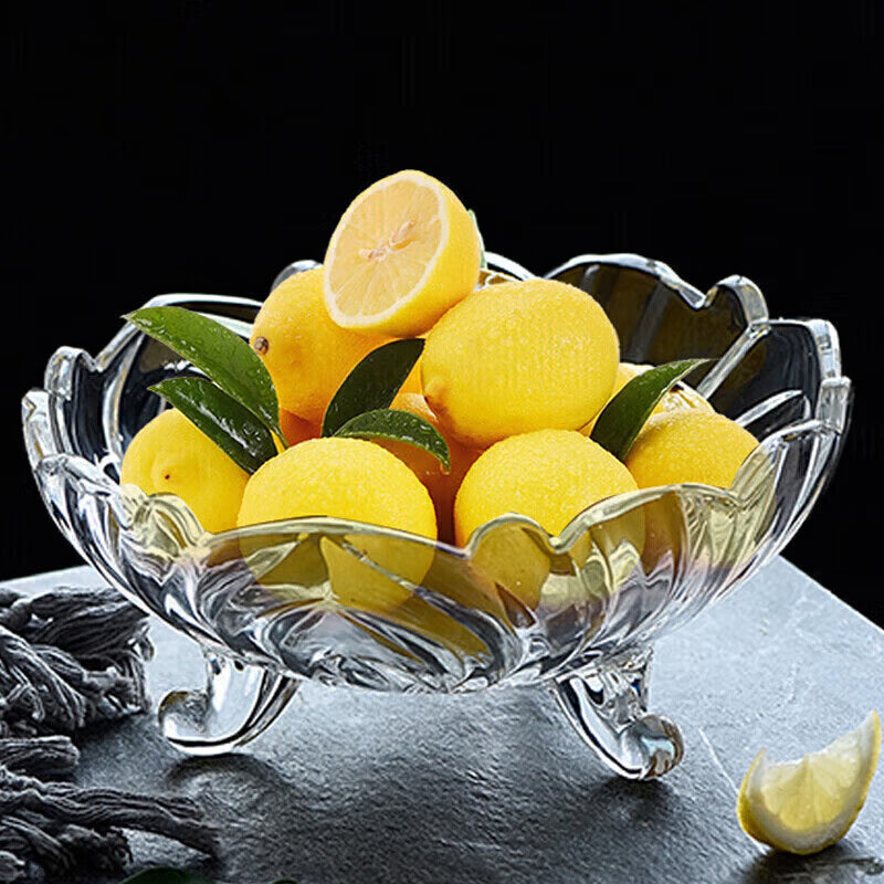 Fruit Bucket Glass Fruit Plate European Style Simple Living Room Tea Wedding Festival Dried Fruit Snack Salad Home Color Box