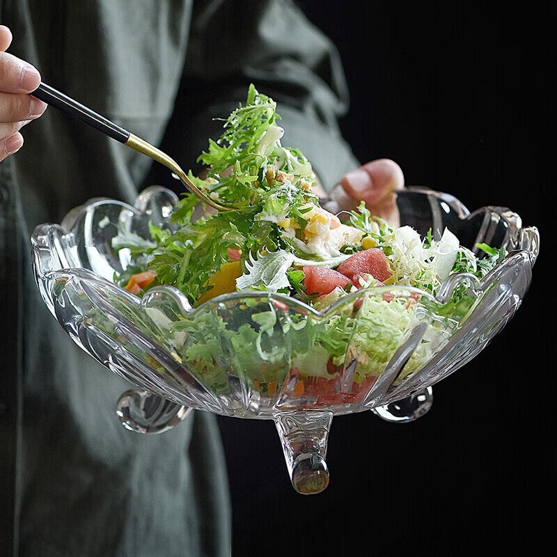 Fruit Bucket Glass Fruit Plate European Style Simple Living Room Tea Wedding Festival Dried Fruit Snack Salad Home Color Box