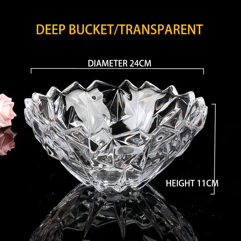 Binglian Glass Fruit Plate, Deepened Fruit Plate, Fashionable Glass Fruit Plate, Transparent Glass Plate, New Style Glass Fruit Plate