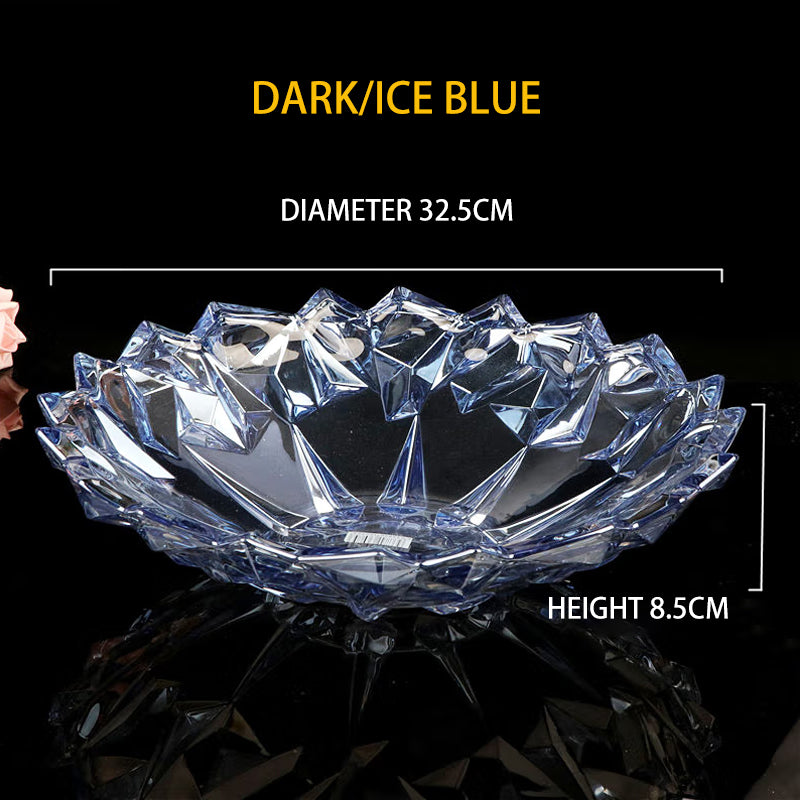 Binglian Glass Fruit Plate, Deepened Fruit Plate, Fashionable Glass Fruit Plate, Transparent Glass Plate, New Style Glass Fruit Plate