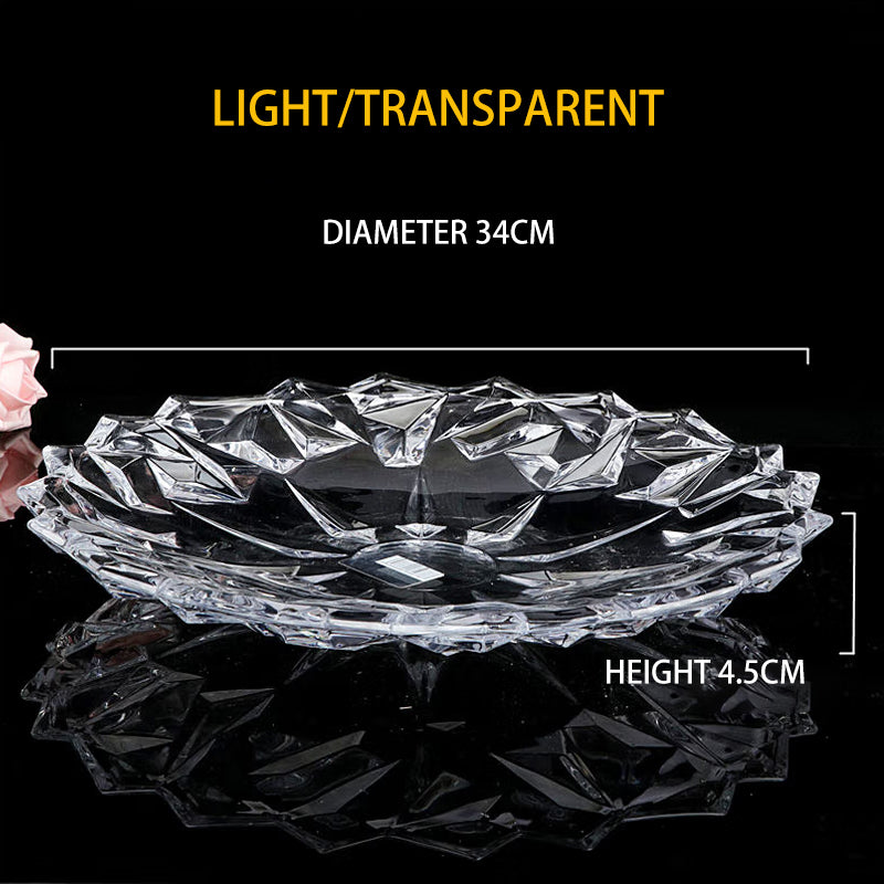 Binglian Glass Fruit Plate, Deepened Fruit Plate, Fashionable Glass Fruit Plate, Transparent Glass Plate, New Style Glass Fruit Plate