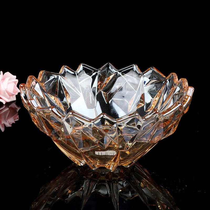 Binglian Glass Fruit Plate, Deepened Fruit Plate, Fashionable Glass Fruit Plate, Transparent Glass Plate, New Style Glass Fruit Plate