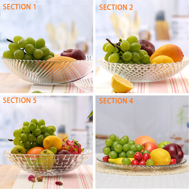 Four Fruit Trays, Light Luxury Dried Fruit And Melon Seed Trays, Modern Glass Candy Basins, And Crystal Snack Fruit Baskets For Living Rooms