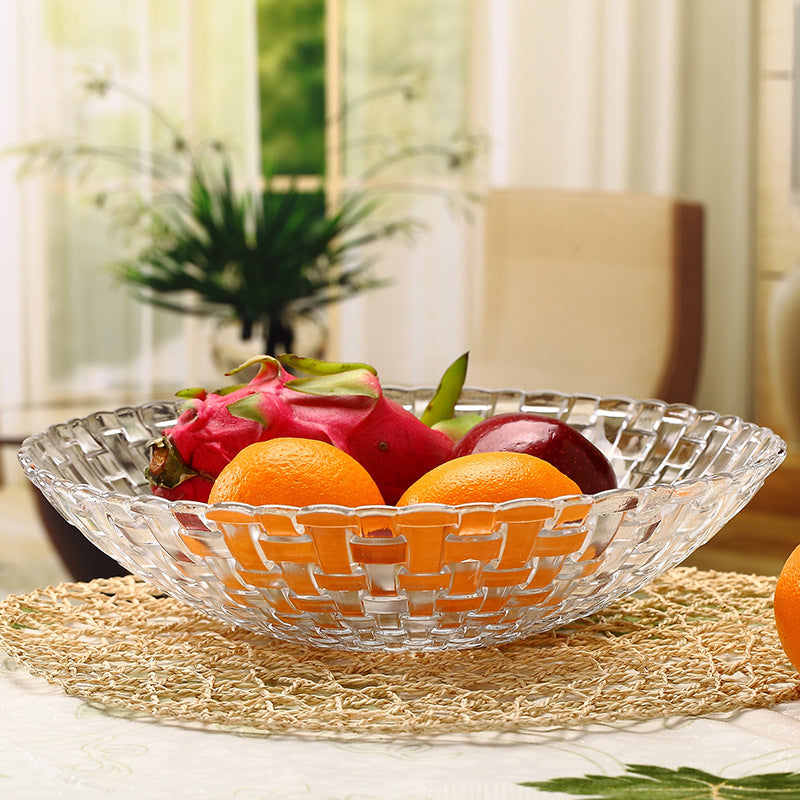 Four Fruit Trays, Light Luxury Dried Fruit And Melon Seed Trays, Modern Glass Candy Basins, And Crystal Snack Fruit Baskets For Living Rooms
