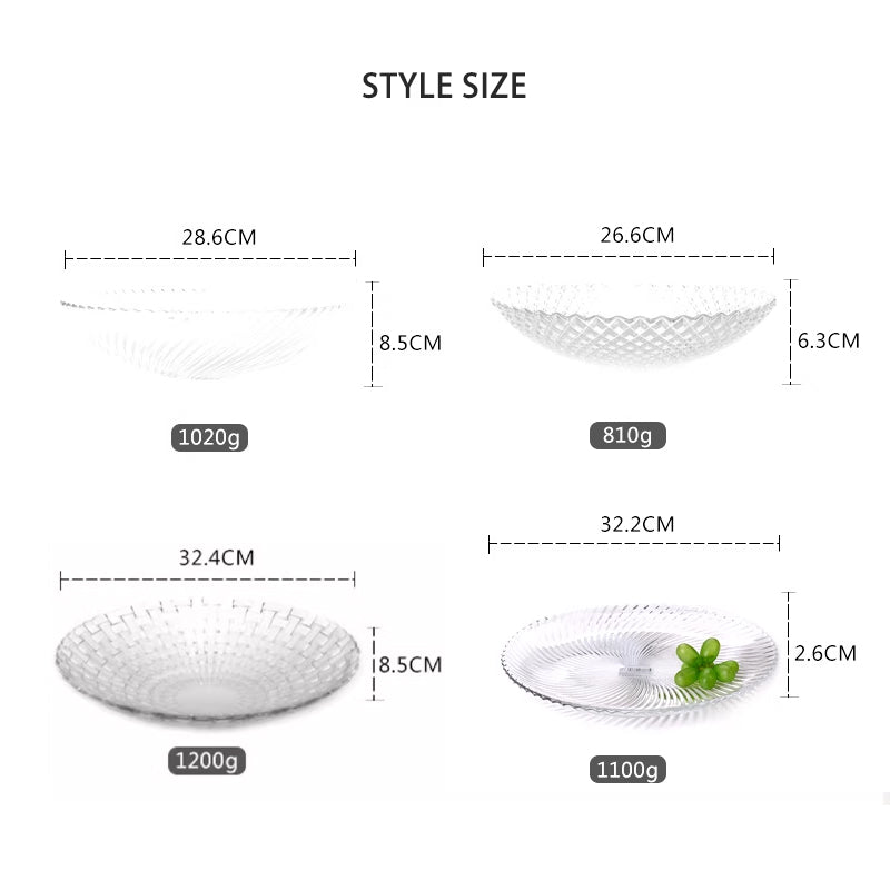 Four Fruit Trays, Light Luxury Dried Fruit And Melon Seed Trays, Modern Glass Candy Basins, And Crystal Snack Fruit Baskets For Living Rooms