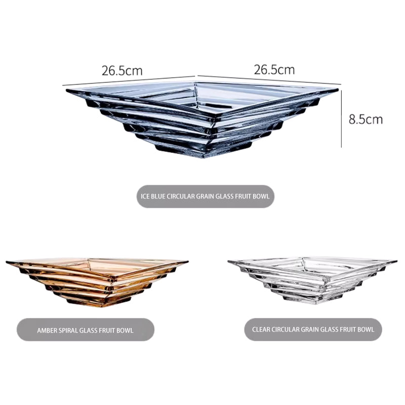 High-End Light Luxury European-Style Home Crystal Glass Plate, Living Room Coffee Table Fruit Plate, Large Fruit Plate, Suitable For Offices And New Homes