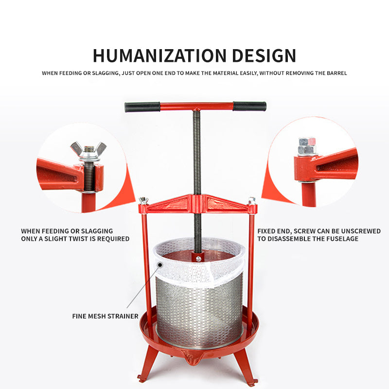 14L Heavy Duty T Handle Manual Press Wine Press Vegetable Honey Olive Oil Press