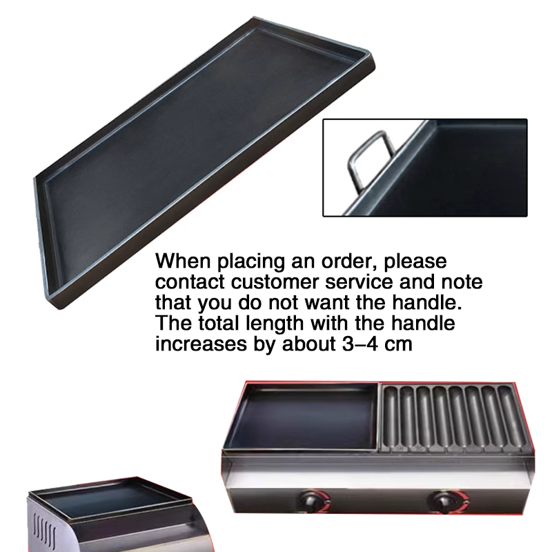 Fried Baking Pan 50*30cm Iron Plate Household Grilled Sausage Starch Sausage Special Pot Grilled Sausage Machine Stall Commercial Grilled Meat Grilled Squid Grill