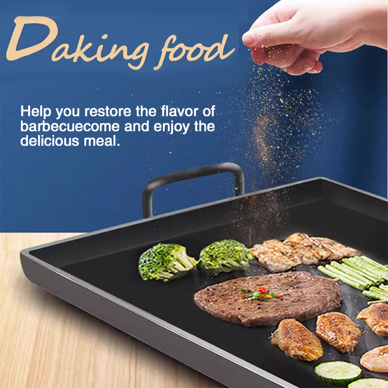 Fried Baking Pan 50*30cm Iron Plate Household Grilled Sausage Starch Sausage Special Pot Grilled Sausage Machine Stall Commercial Grilled Meat Grilled Squid Grill