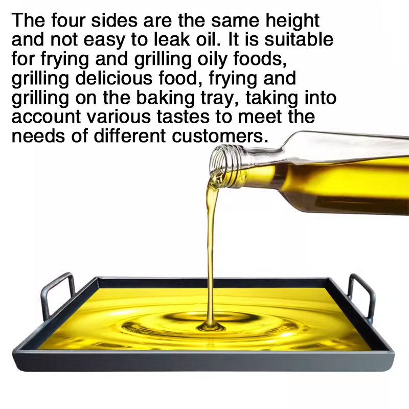 Fried Baking Pan 50*30cm Iron Plate Household Grilled Sausage Starch Sausage Special Pot Grilled Sausage Machine Stall Commercial Grilled Meat Grilled Squid Grill