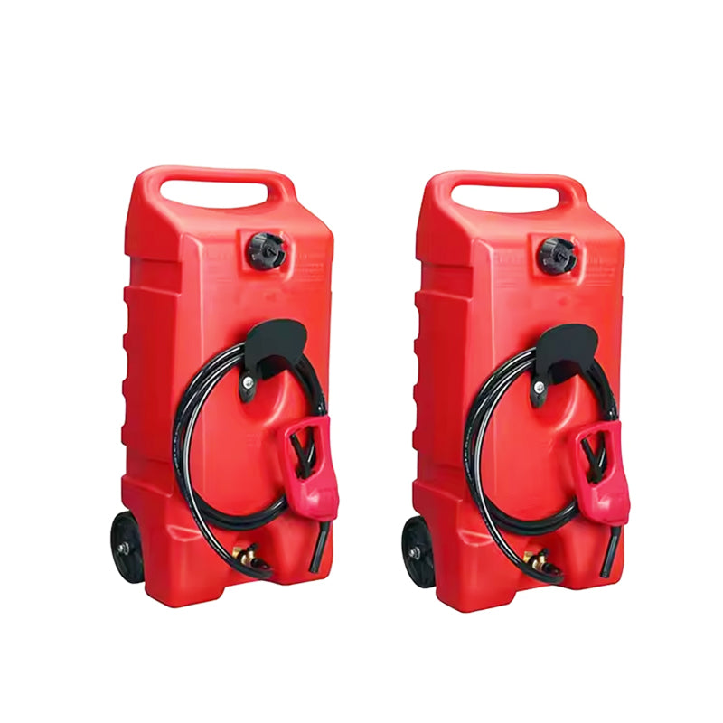 14 Gallon Portable Fuel Caddy Tank on Wheels Storage Gasoline Fluid Diesel with Pump