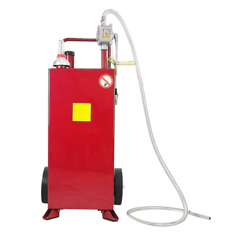 Red Portable Fuel Transfer Gas Can Caddy Storage 30 Gallon Gasoline Tank With Wheels