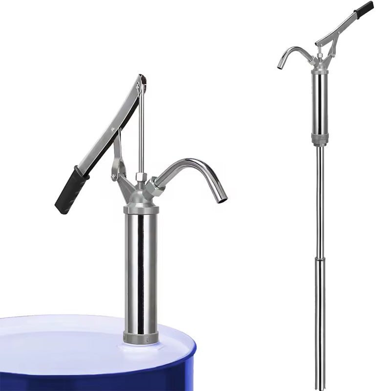 Lever Action Barrel Pump Transfer Fuel Diesel Manual Piston Drum Pump With Plunger Tube 55 Gallon Drum Tank