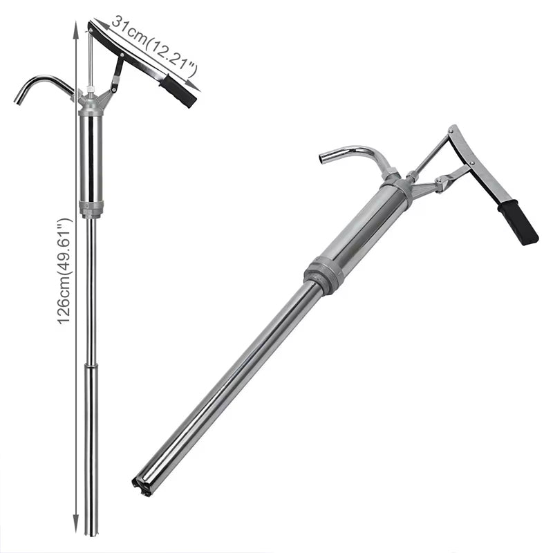 Lever Action Barrel Pump Transfer Fuel Diesel Manual Piston Drum Pump With Plunger Tube 55 Gallon Drum Tank