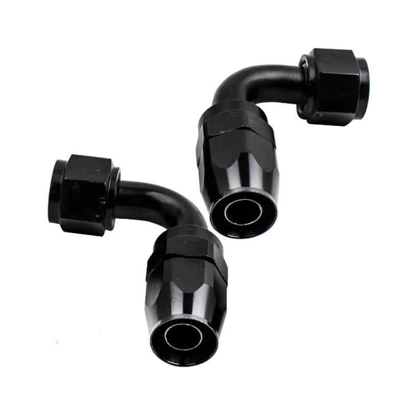 Automotive Oil Cooled Connector Set 10An An10 12Ft Nylon Braided Fuel Hose Line + Black Swivel Fitting Hose End Kits