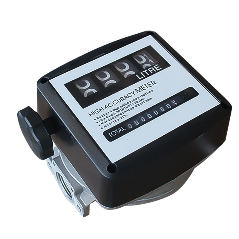 Multifunctional Mechanical Fuel Gauge 4Digit Fuel Flowmeter Digital Diesel Gasoline Flow Meter 5-30Gpm/20-120L/Min High Accuracy