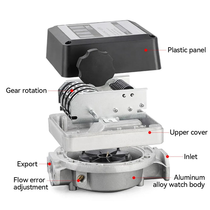 Fm-120 4 Digital Gasoline Fuel Oil Flow Meter Counter 20-120L/Min Diesel Petrol Oil Flow Sensor Counter High Accuracy Display