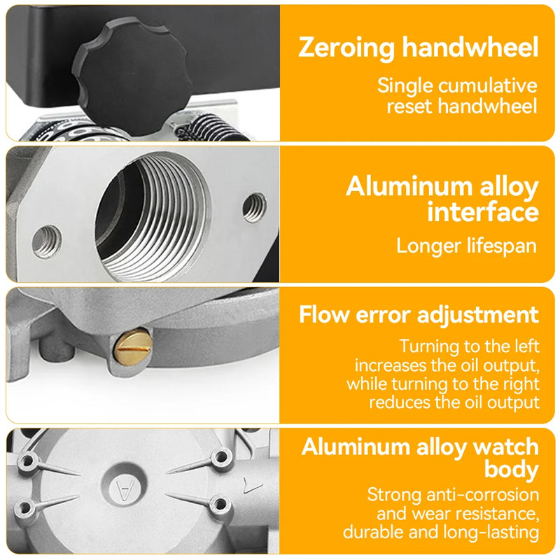 Fm-120 4 Digital Gasoline Fuel Oil Flow Meter Counter 20-120L/Min Diesel Petrol Oil Flow Sensor Counter High Accuracy Display