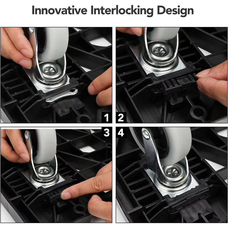 Heavy Furniture 500 Lbs Capacity Folding Crate Trolley Silent Rolling Wheel Dolly Plastic Dolly For Moving