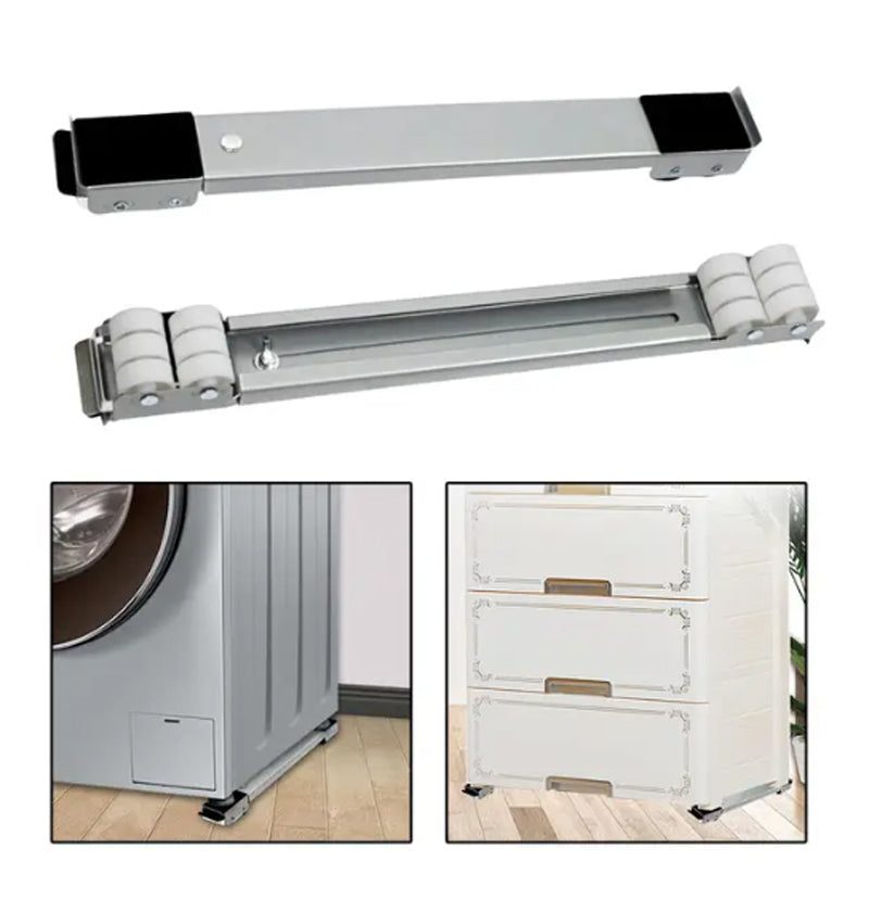 2Pcs Adjustable Base Adjustable Furniture 660 Lbs Total Load Dolly Mobile Rollers For Furniture