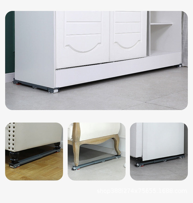 2Pcs Adjustable Base Adjustable Furniture 660 Lbs Total Load Dolly Mobile Rollers For Furniture
