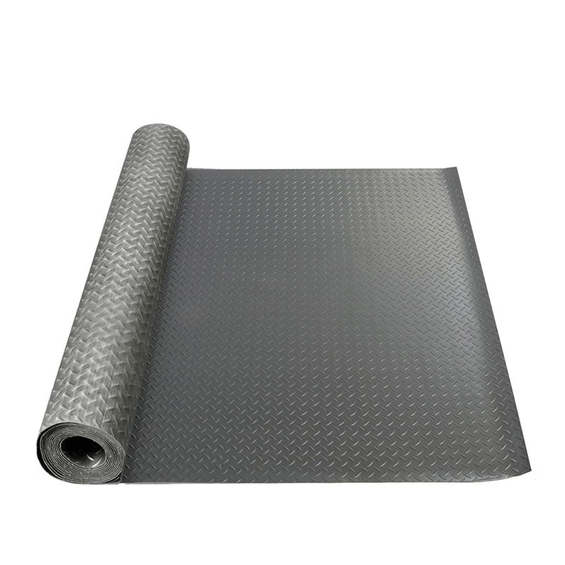 Anti-Slip Garage Floor Mats Diamond Plate Rubber Flooring Roll, Gray, Suitable For Cars, Trailers, Gyms