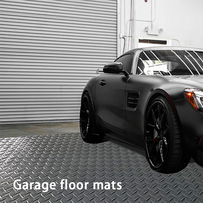Anti-Slip Garage Floor Mats Diamond Plate Rubber Flooring Roll, Gray, Suitable For Cars, Trailers, Gyms