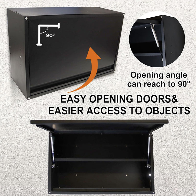 Wall Mount Garage Cabinet with Adjustable Shelf & Flip Up Open Door Metal Storage Cabinet for Garage Kitchen Office