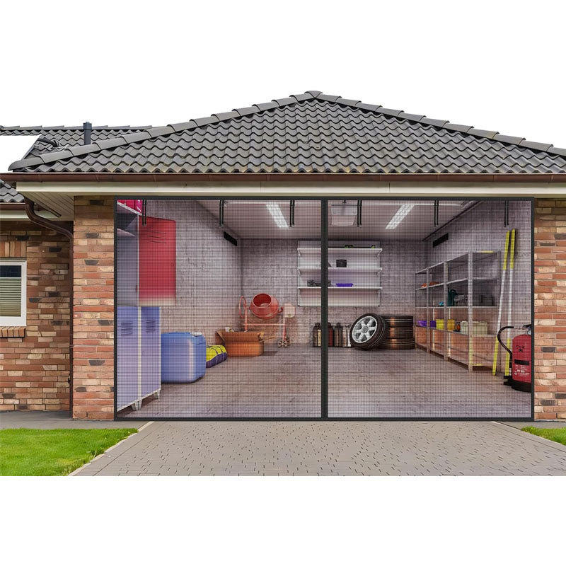 Garage Door Screen 16x7ft Garage Screen Door or 2 Cars Kids / Pets Friendly Easy Assembly