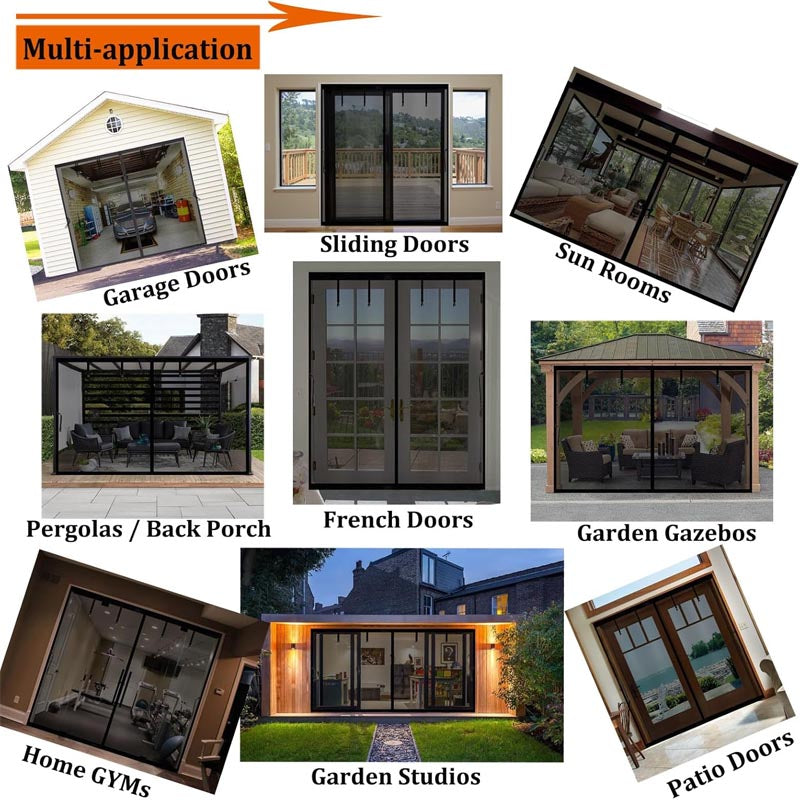 10x8ft Garage Door Screen for 1 Car Garage with Hook & Loop Tapes, Strips, Doors Screen