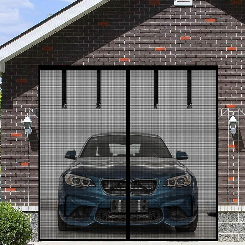 9x7FT Garage Door Screen einforced Self Sealing Fiberglass Mesh Door with 4 Strapping Tapes