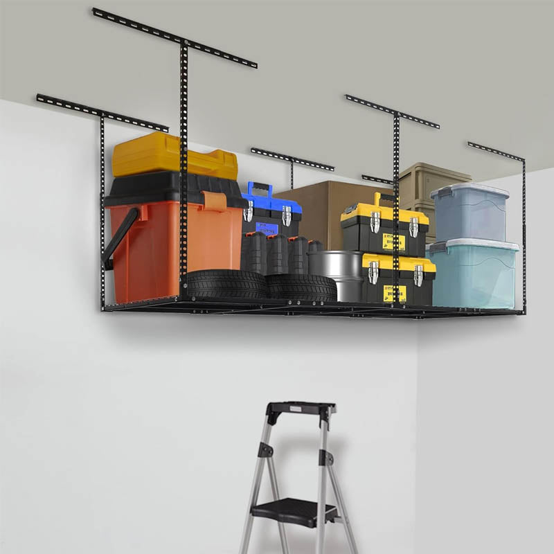 3x8 Garage Storage Rack Adjustable Garage Ceiling Storage Racks for Garage Storage Organization 600 lbs Load Capacity