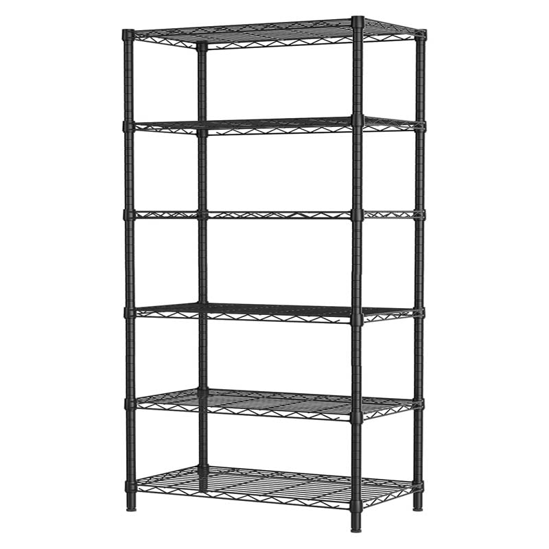 Garage Storage Rack 6 Tier Adjustable Storage Shelf Standing Shelf Units for Kitchen Pantry Basement Bathroom Laundry Closet