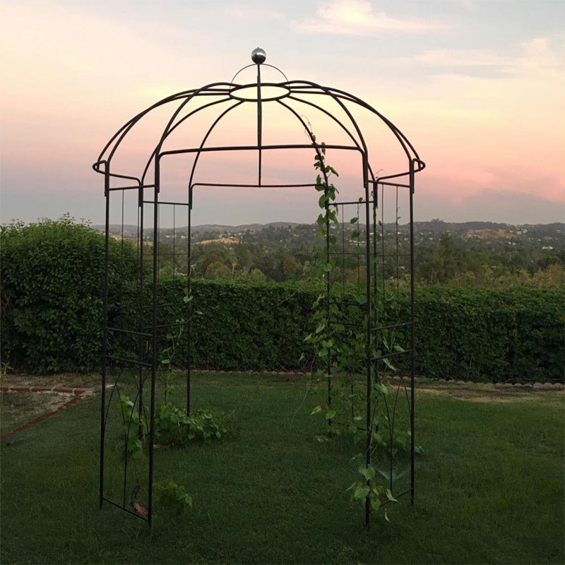 Birdcage Shape Garden Arbor Vintage Garden Arch, Iron Plant Climbing Trellis Pavilion, Iron Garden Terrace Pavilion