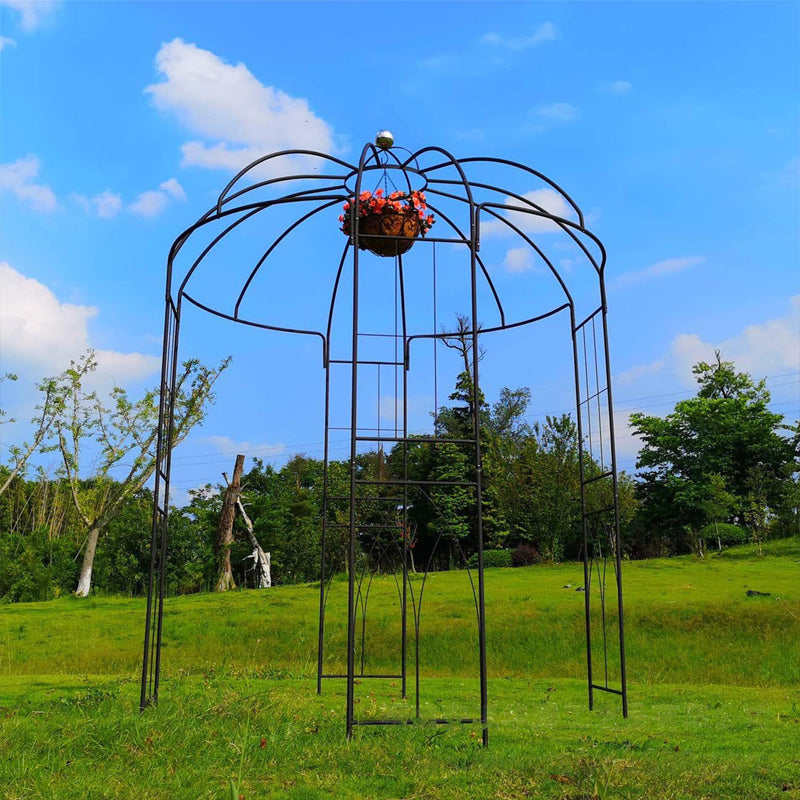 Birdcage Shape Garden Arbor Vintage Garden Arch, Iron Plant Climbing Trellis Pavilion, Iron Garden Terrace Pavilion