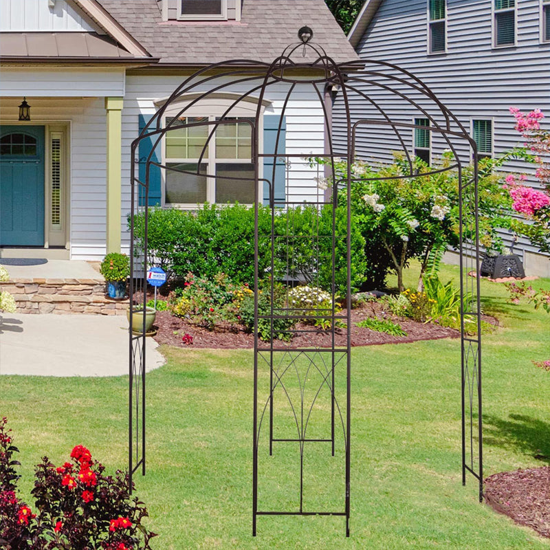 Birdcage Shape Garden Arbor Vintage Garden Arch, Iron Plant Climbing Trellis Pavilion, Iron Garden Terrace Pavilion