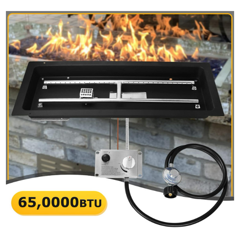 30" x 12" Rectangular Built-in Fire Bowl Pan Kit Gas Fire Pit Pan