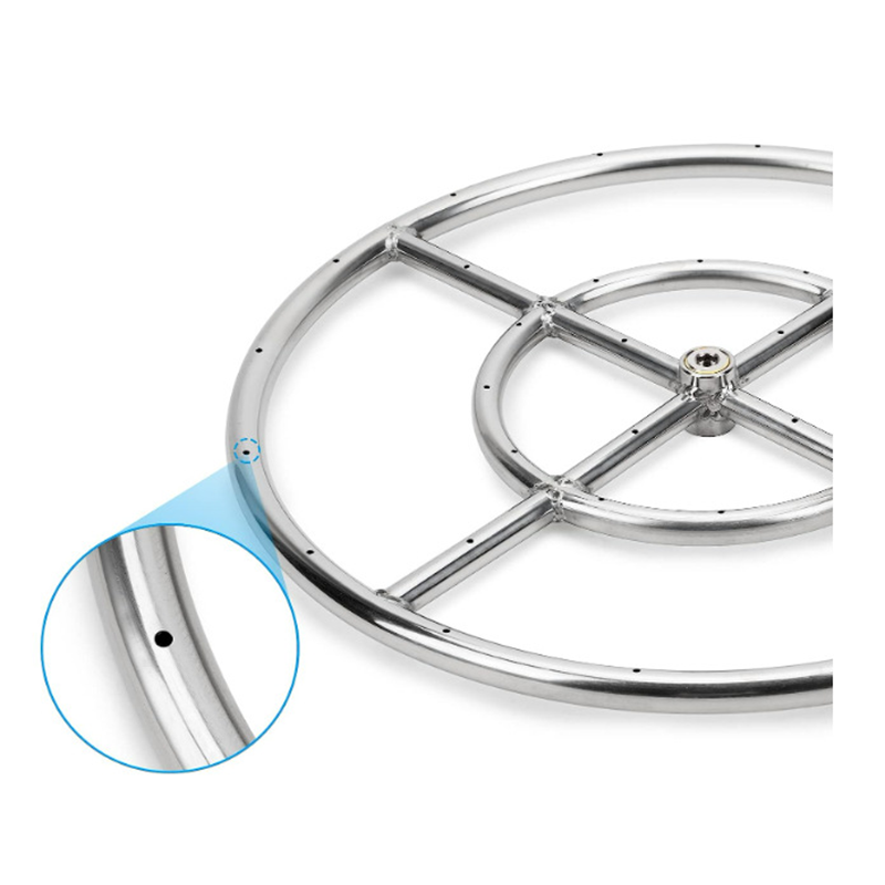 Propane Gas Fire Pit Pan Stainless Steel Burner Ring Mounting Kit, 18 Inch