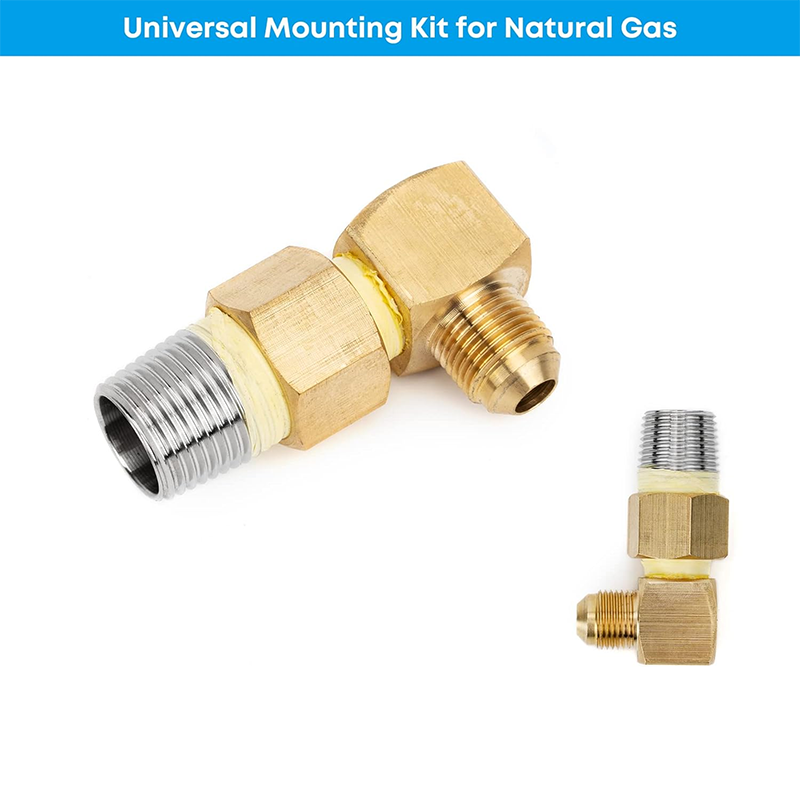 Natural Gas Fire Pit Stainless Steel Burner Ring Mounting Kit, 12 Inch