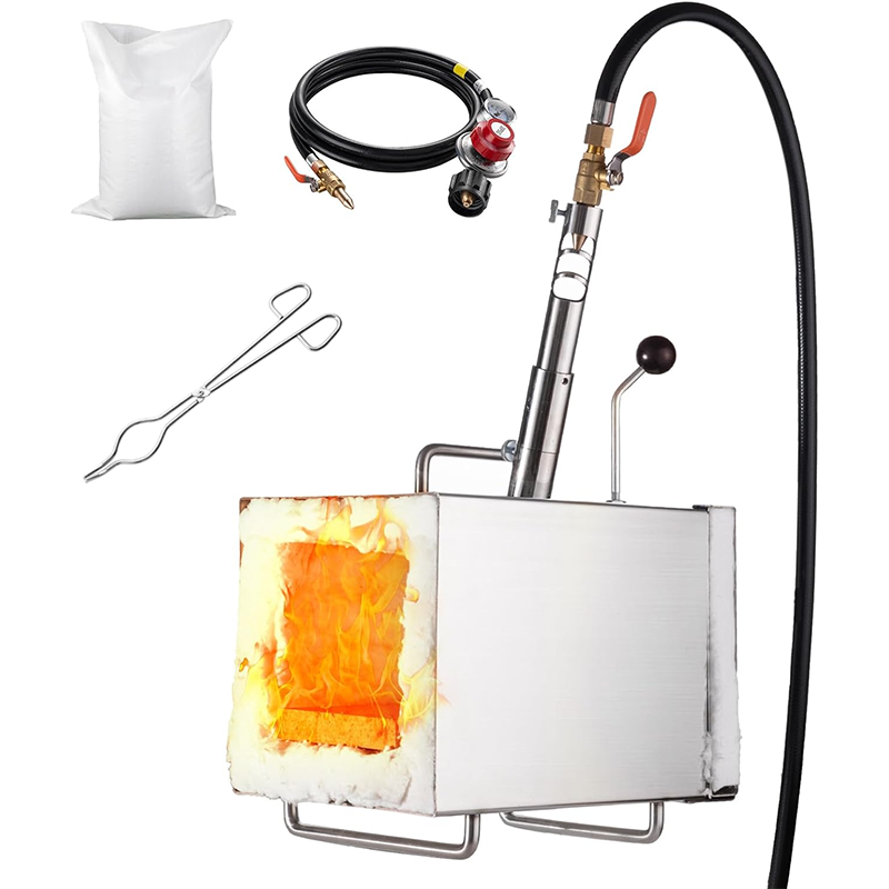 7.8"x10" Large Capacity Square Propane Gas Forge Machine, Single Burner Forge Kit for Forging