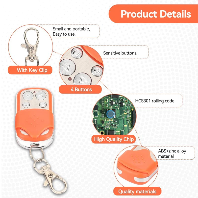 4 pack Gate Remote Control Portable 4 Button Automatic Gate Opener Remote Electric Rolling Driveway Gate Opener