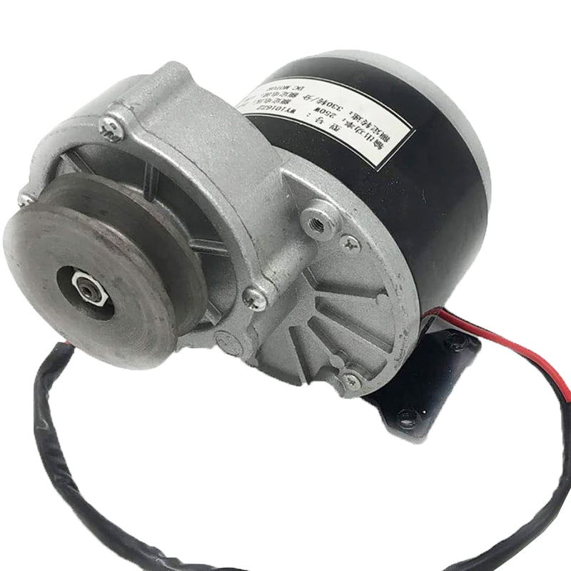 250W Gear Box 24V Small DC Motor with Pulley Belt for Electric Go Kart ATV Mini Bikes