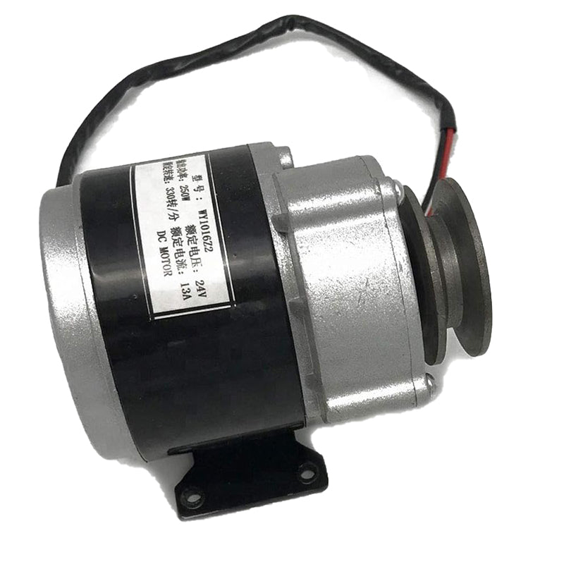 250W Gear Box 24V Small DC Motor with Pulley Belt for Electric Go Kart ATV Mini Bikes