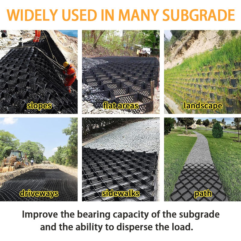 9x17ft Gravel Ground Grid, Geogrid Driveway Stabilization Grid, Ground Stabilization Grid, Suitable For Landscaping Parking Lot Garden, Courtyard